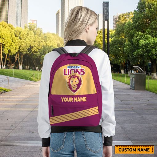 AFL Brisbane Lions Custom Name Gift For Fans Backpack