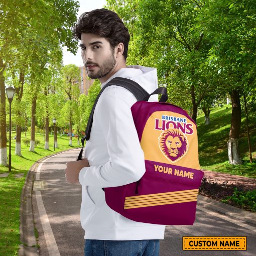 AFL Brisbane Lions Custom Name Gift For Fans Backpack