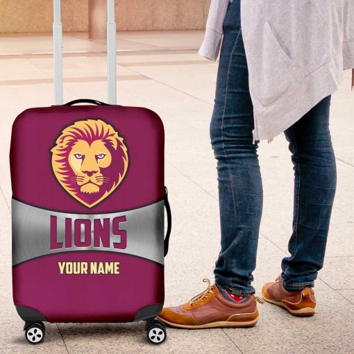 AFL Brisbane Lions Custom Name Gift For Fans Luggage Cover