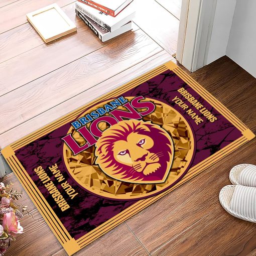 AFL Brisbane Lions Custom Name Limited Edition Rubber Doormat