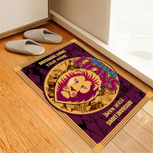 AFL Brisbane Lions Custom Name Limited Edition Rubber Doormat