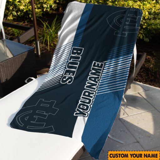 AFL Carlton Blues Custom Name Gift For Fans Beach Towel