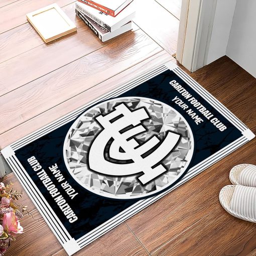 AFL Carlton Blues Custom Name Limited Edition Rubber Doormat