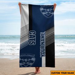 AFL Geelong Cats Custom Name Gift For Fans Beach Towel