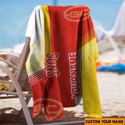 AFL Gold Coast Suns Custom Name Gift For Fans Beach Towel