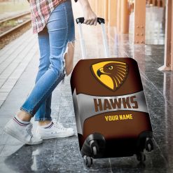 AFL Hawthorn Hawks Custom Name Gift For Fans Luggage Cover