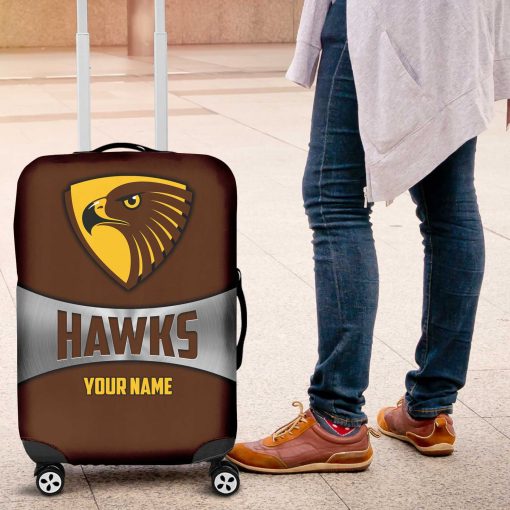 AFL Hawthorn Hawks Custom Name Gift For Fans Luggage Cover