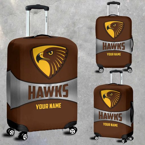 AFL Hawthorn Hawks Custom Name Gift For Fans Luggage Cover