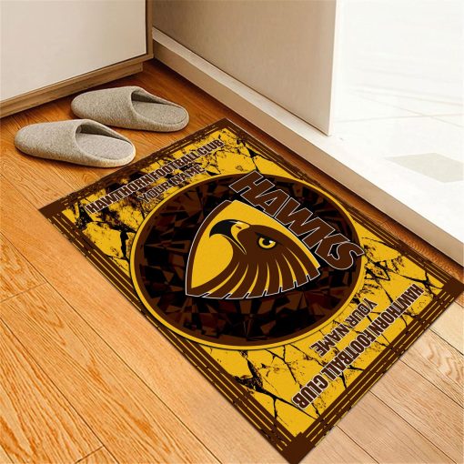 AFL Hawthorn Hawks Custom Name Limited Edition Rubber Doormat