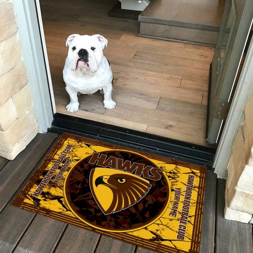 AFL Hawthorn Hawks Custom Name Limited Edition Rubber Doormat