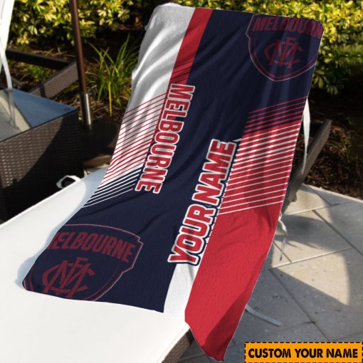 AFL Melbourne Demons Custom Name Gift For Fans Beach Towel