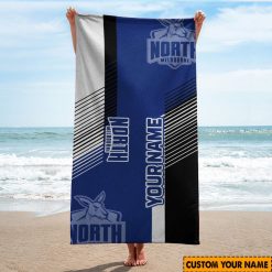AFL North Melbourne Kangaroos Custom Name Gift For Fans Beach Towel