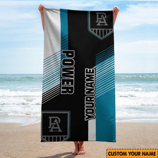 AFL Port Adelaide Custom Name Gift For Fans Beach Towel