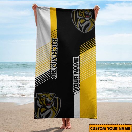 AFL Richmond Tigers Custom Name Gift For Fans Beach Towel