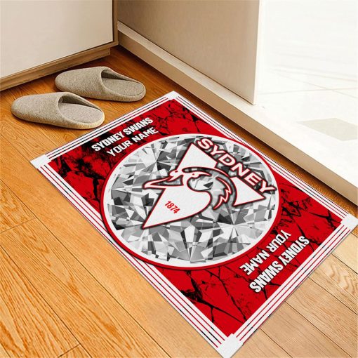 AFL Sydney Swans Custom Name Limited Edition Rubber Doormat
