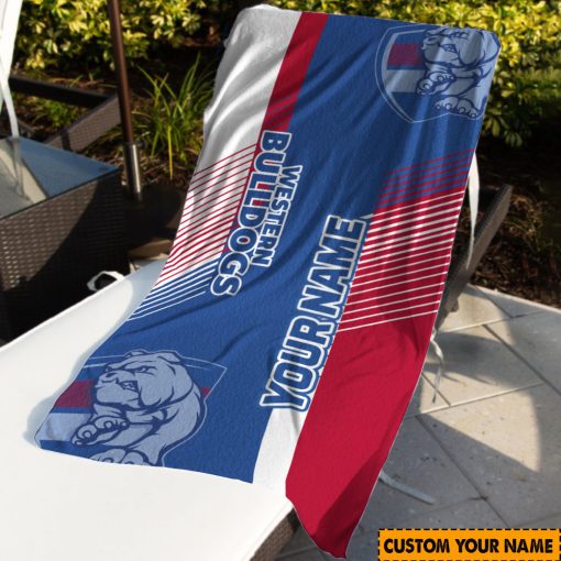 AFL Western Bulldogs Custom Name Gift For Fans Beach Towel