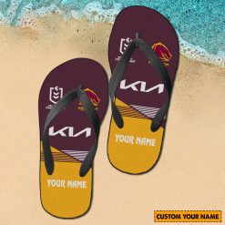 NRL Brisbane Broncos Custom Name 2024 Home Jersey Flip Flops