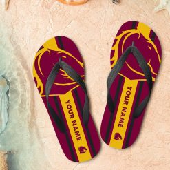NRL Brisbane Broncos Custom Name New Edition Flip Flops