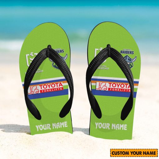 NRL Canberra Raiders Custom Name 2024 Home Jersey Flip Flops