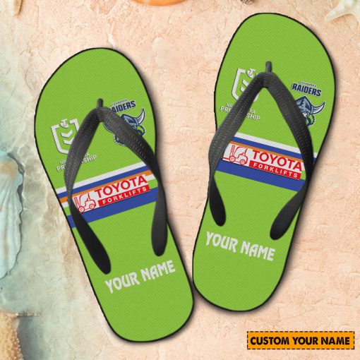 NRL Canberra Raiders Custom Name 2024 Home Jersey Flip Flops