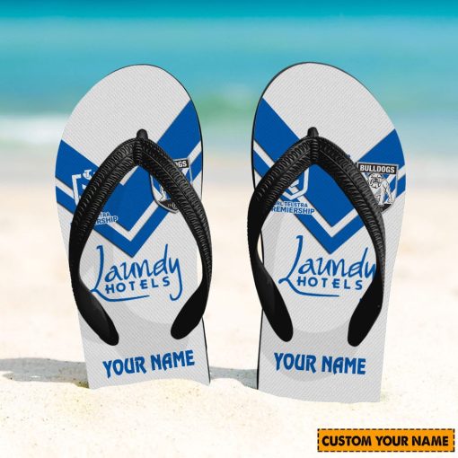 NRL Canterbury-Bankstown Bulldogs Custom Name 2024 Home Jersey Flip Flops