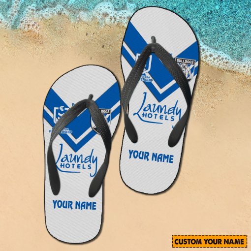 NRL Canterbury-Bankstown Bulldogs Custom Name 2024 Home Jersey Flip Flops