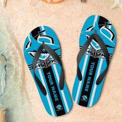 NRL Cronulla-Sutherland Sharks Custom Name New Edition Flip Flops
