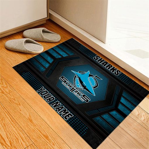 NRL Cronulla-Sutherland Sharks Custom Name Special Edition Rubber Doormat