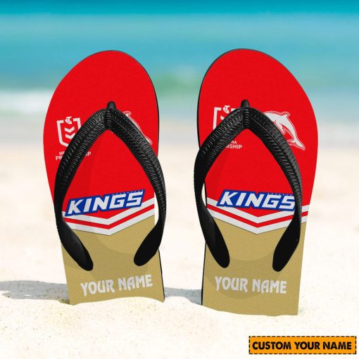 NRL Dolphins Custom Name 2024 Home Jersey Flip Flops