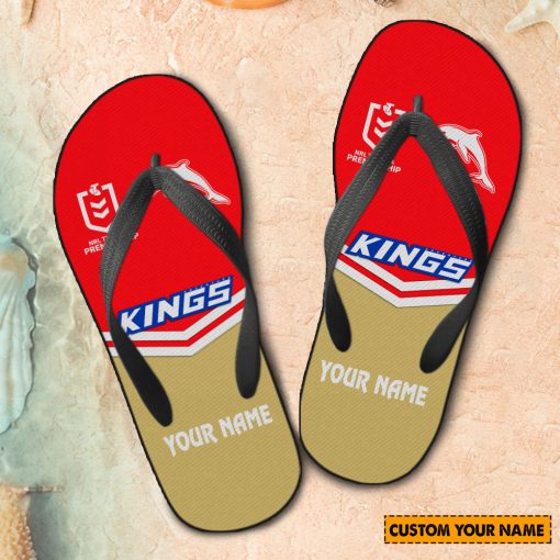 NRL Dolphins Custom Name 2024 Home Jersey Flip Flops