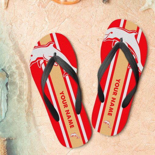 NRL Dolphins Custom Name New Edition Flip Flops