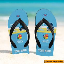 NRL Gold Coast Titans Custom Name 2024 Home Jersey Flip Flops