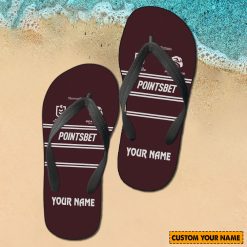 NRL Manly Warringah Sea Eagles Custom Name 2024 Home Jersey Flip Flops
