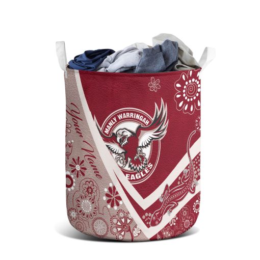 NRL Manly Warringah Sea Eagles Custom Name New Edition Laundry Basket