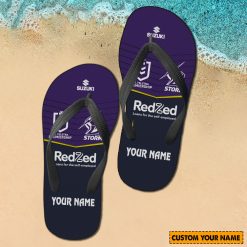NRL Melbourne Storm Custom Name 2024 Home Jersey Flip Flops