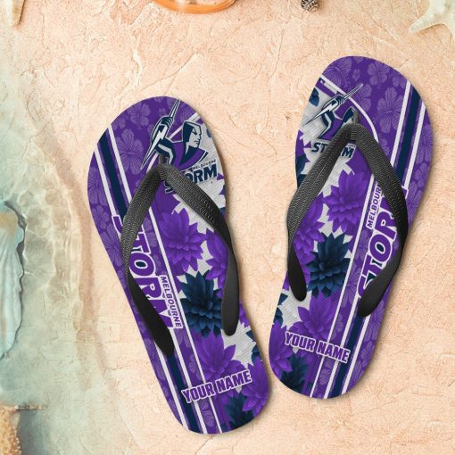 NRL Melbourne Storm Custom Name Limited Edition Flip Flops