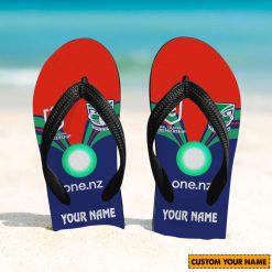 NRL New Zealand Warriors Custom Name 2024 Home Jersey Flip Flops