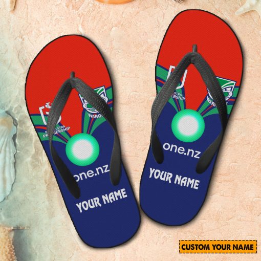 NRL New Zealand Warriors Custom Name 2024 Home Jersey Flip Flops