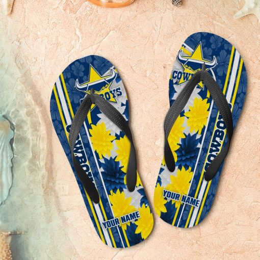 NRL North Queensland Cowboys Custom Name Limited Edition Flip Flops