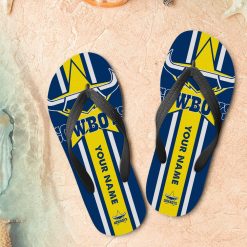 NRL North Queensland Cowboys Custom Name New Edition Flip Flops