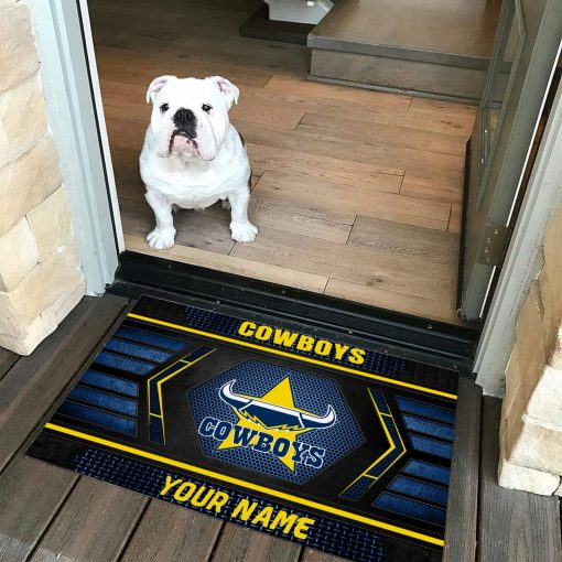 NRL North Queensland Cowboys Custom Name Special Edition Rubber Doormat