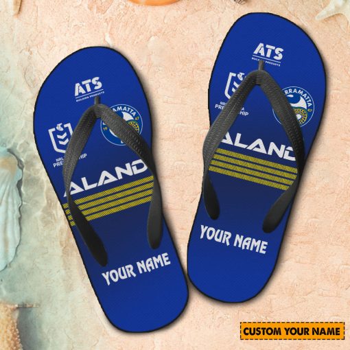 NRL Parramatta Eels Custom Name 2024 Home Jersey Flip Flops