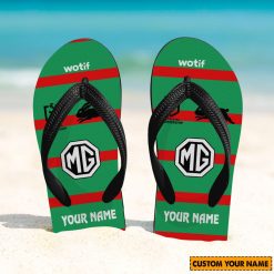 NRL South Sydney Rabbitohs Custom Name 2024 Home Jersey Flip Flops