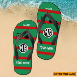NRL South Sydney Rabbitohs Custom Name 2024 Home Jersey Flip Flops