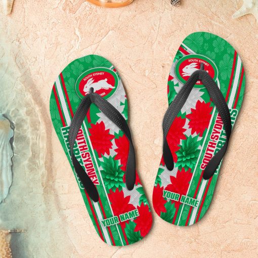 NRL South Sydney Rabbitohs Custom Name Limited Edition Flip Flops