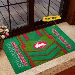 NRL South Sydney Rabbitohs Custom Name New Edition Rubber Doormat