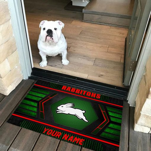 NRL South Sydney Rabbitohs Custom Name Special Edition Rubber Doormat