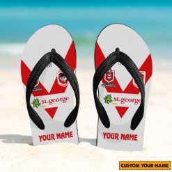 NRL St. George Illawarra Dragons Custom Name Limited Edition Flip Flops