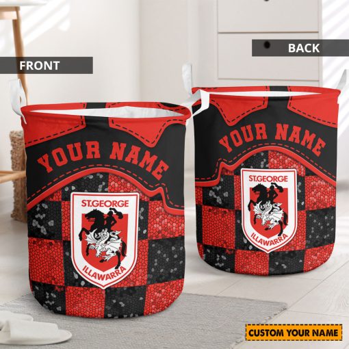 NRL St. George Illawarra Dragons Custom Name Limited Edition Laundry Basket