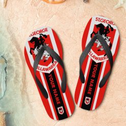 NRL St. George Illawarra Dragons Custom Name New Edition Flip Flops